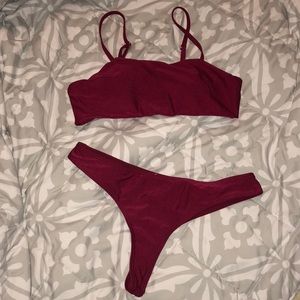 Red wine Swim Suit